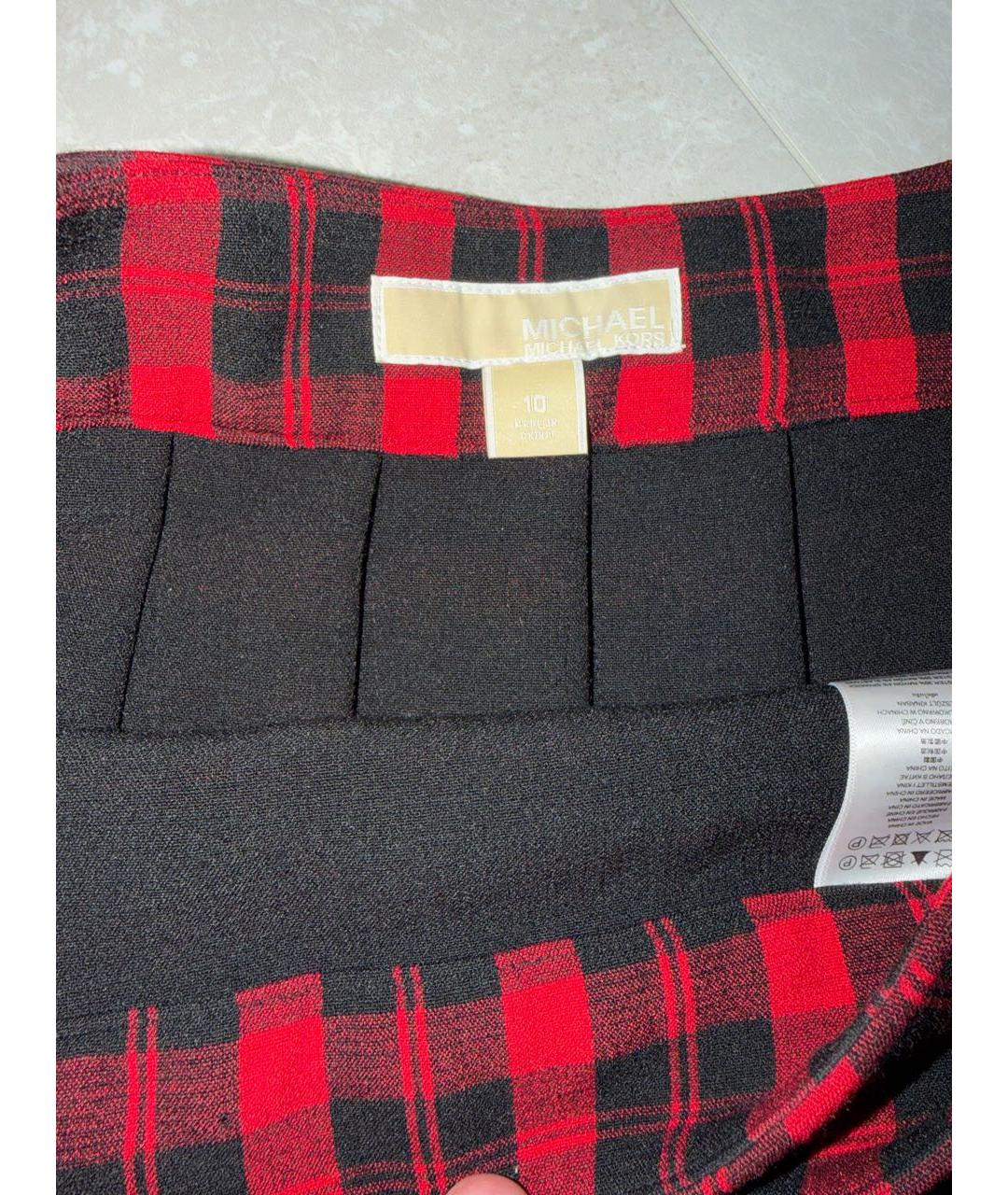 MICHAEL MICHAEL KORS Красная вискозная юбка мини, фото 3