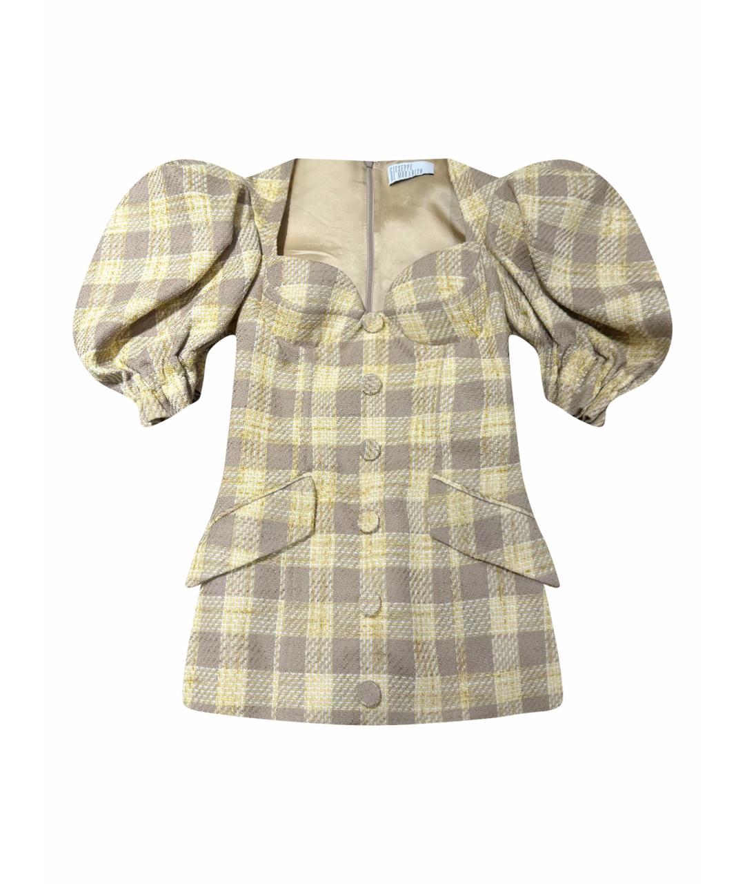 GIUSEPPE DI MORABITO Золотое шерстяное коктейльное платье, фото 1