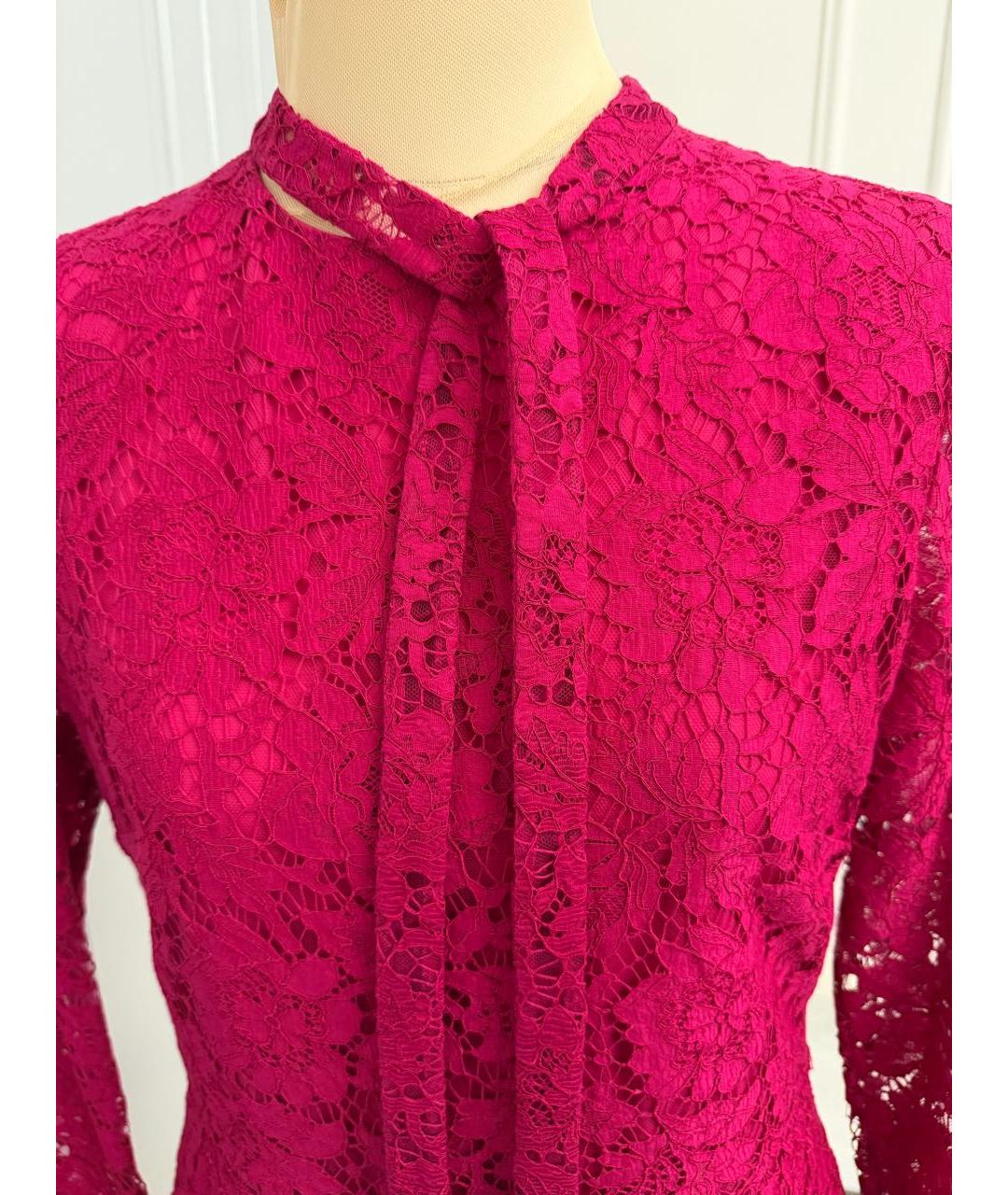 VALENTINO Фуксия кружевное вечернее платье, фото 3