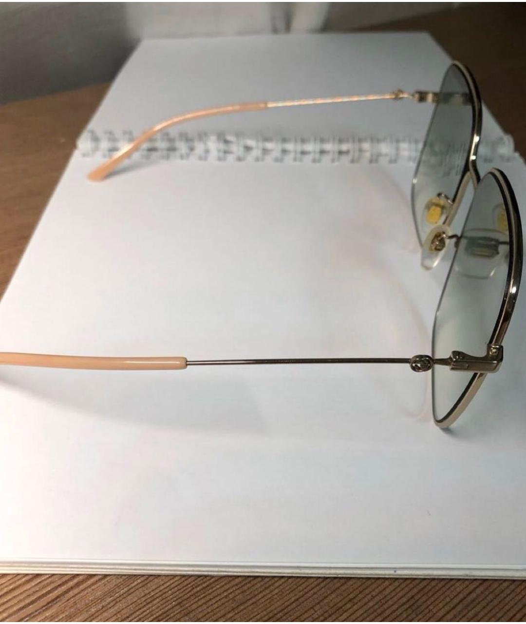 GUCCI Бирюзовые металлические солнцезащитные очки, фото 2