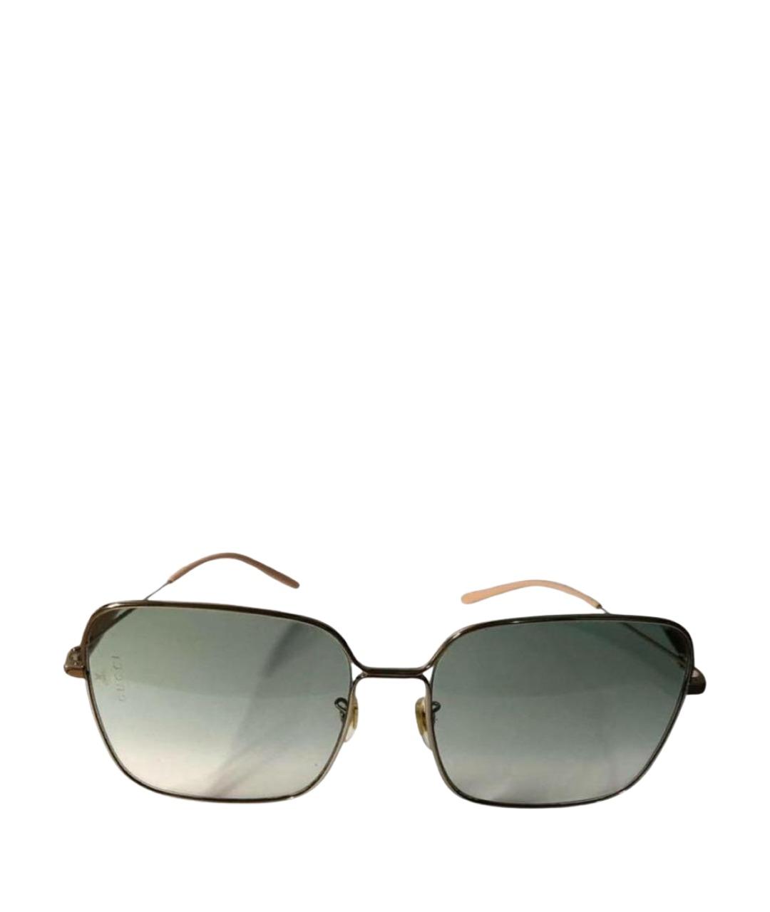 GUCCI Бирюзовые металлические солнцезащитные очки, фото 1