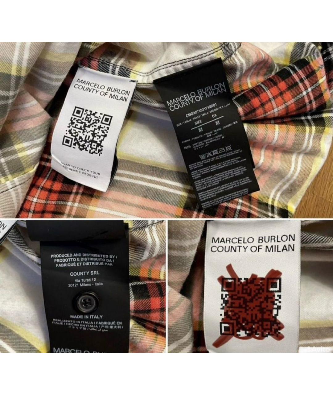 MARCELO BURLON Мульти хлопковая кэжуал рубашка, фото 4