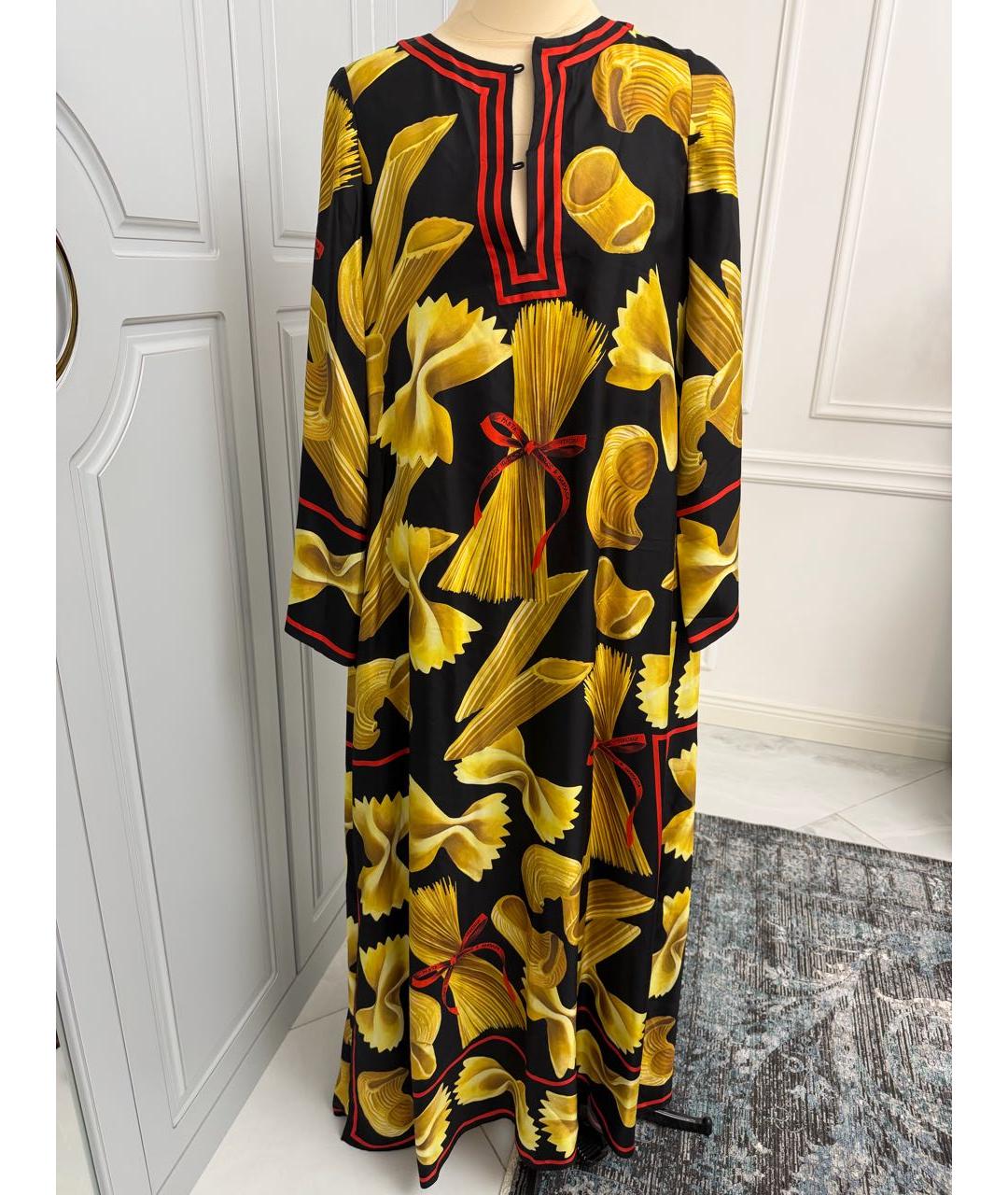 DOLCE&GABBANA Желтое шелковое платье, фото 6