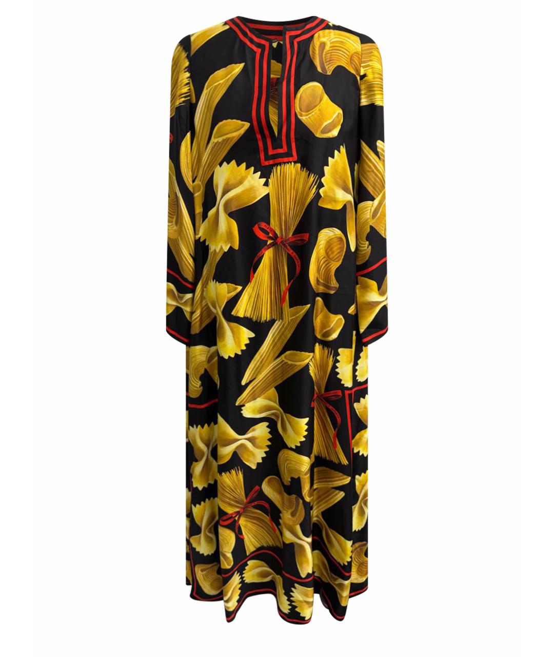 DOLCE&GABBANA Желтое шелковое платье, фото 1