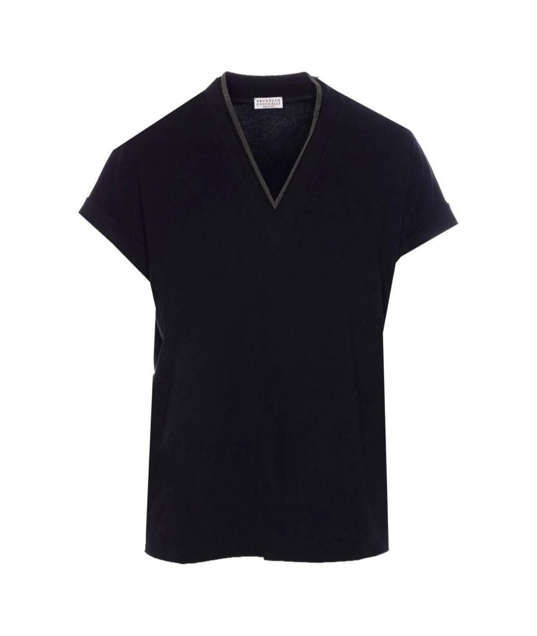 BRUNELLO CUCINELLI Черная хлопковая футболка, фото 1