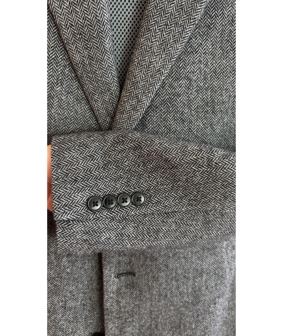 CALVIN KLEIN Серое шерстяное пальто, фото 5