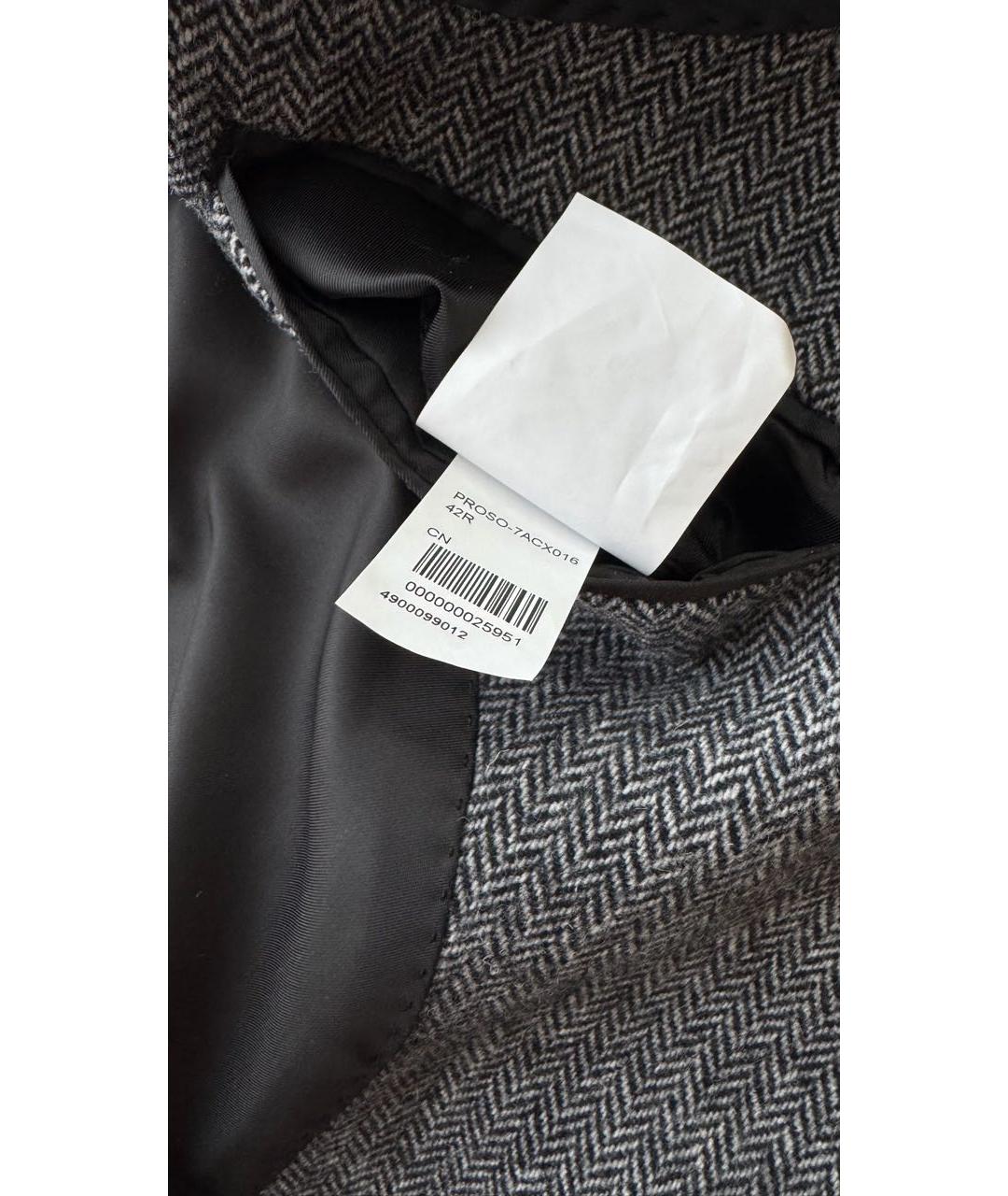 CALVIN KLEIN Серое шерстяное пальто, фото 8