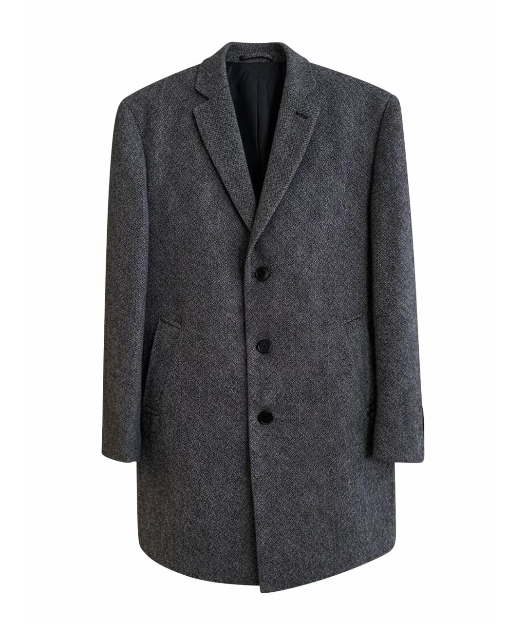 CALVIN KLEIN Серое шерстяное пальто, фото 1