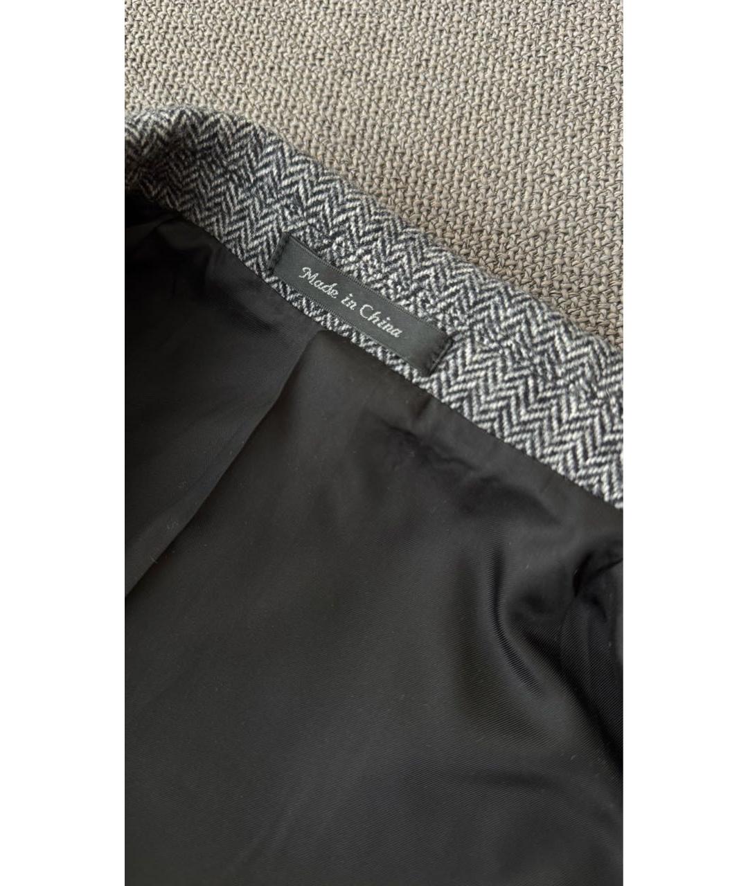 CALVIN KLEIN Серое шерстяное пальто, фото 3