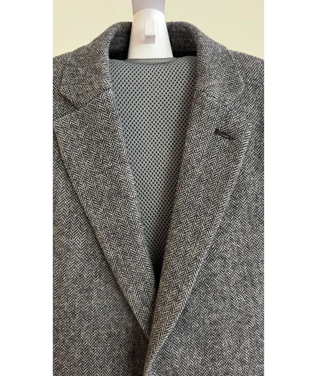 CALVIN KLEIN Серое шерстяное пальто, фото 6