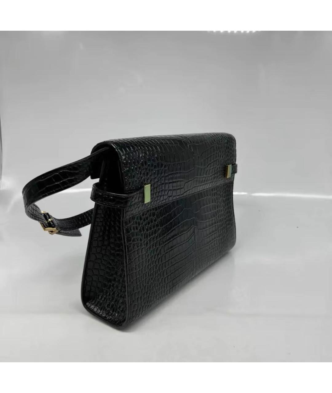 SAINT LAURENT Черная кожаная сумка через плечо, фото 5