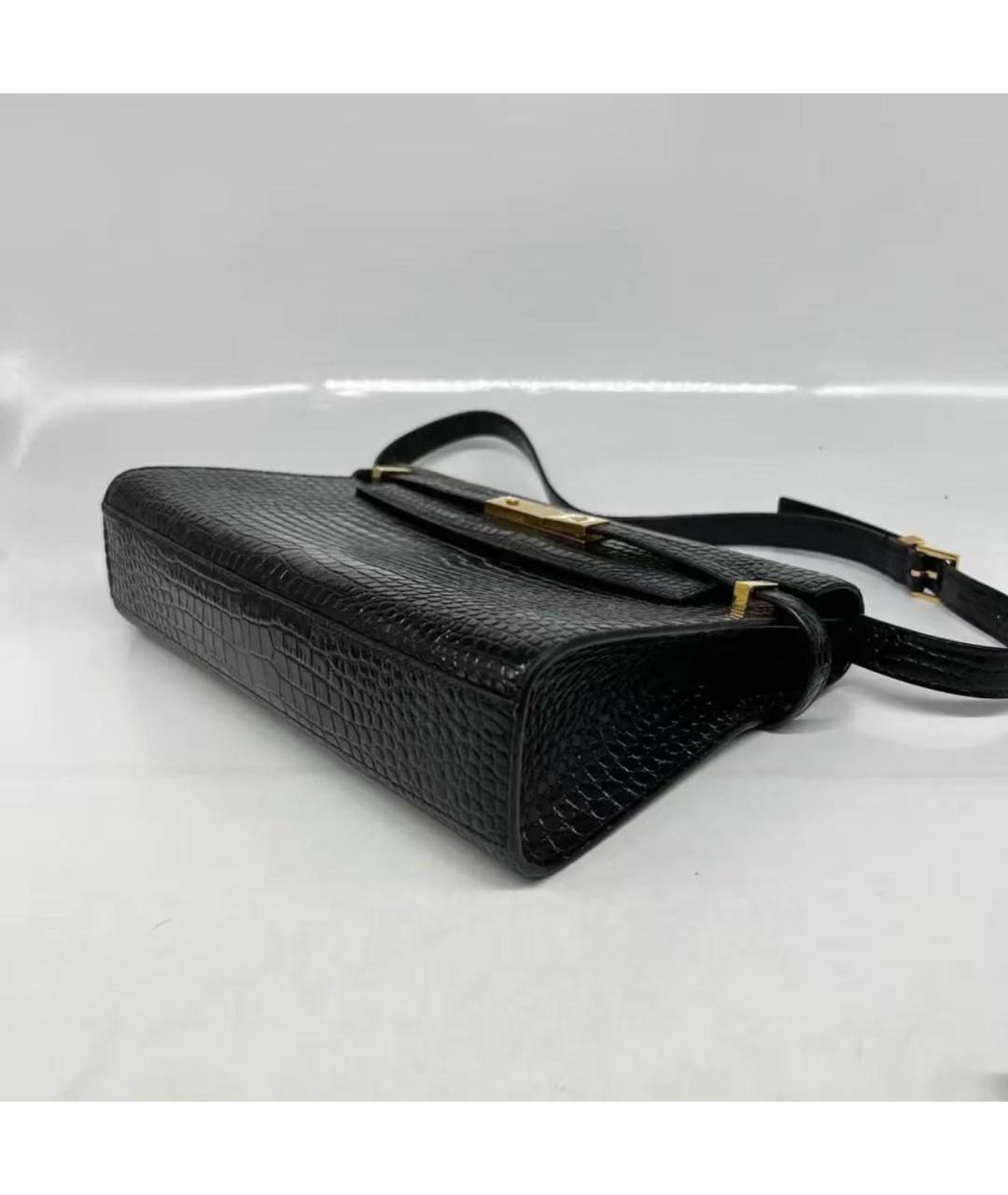 SAINT LAURENT Черная кожаная сумка через плечо, фото 3