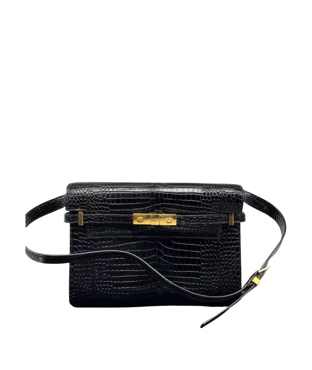 SAINT LAURENT Черная кожаная сумка через плечо, фото 1