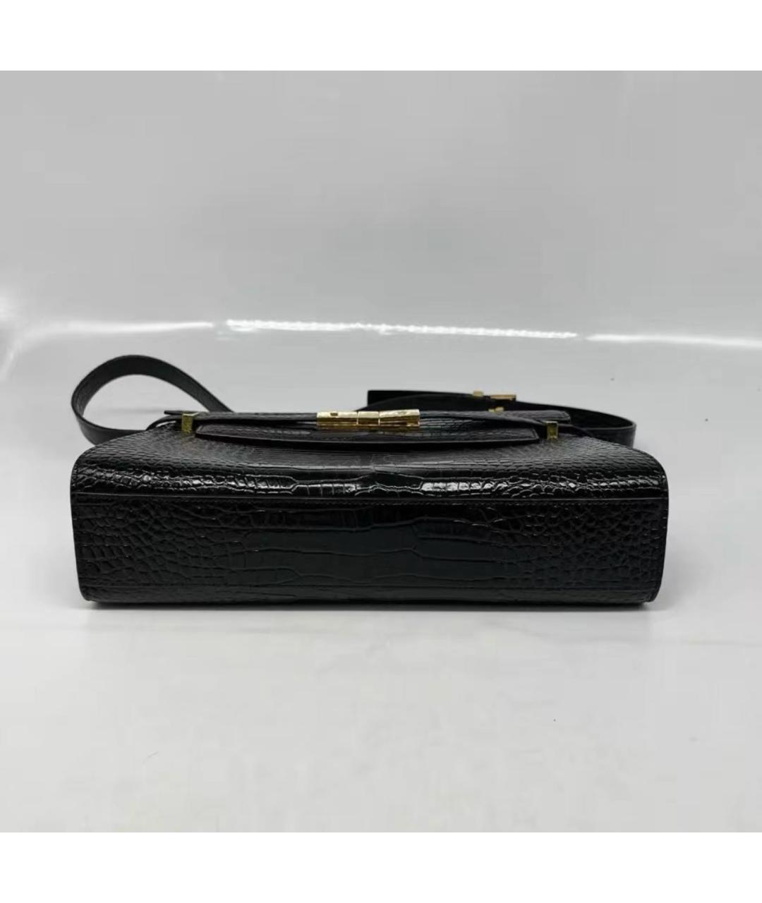 SAINT LAURENT Черная кожаная сумка через плечо, фото 4