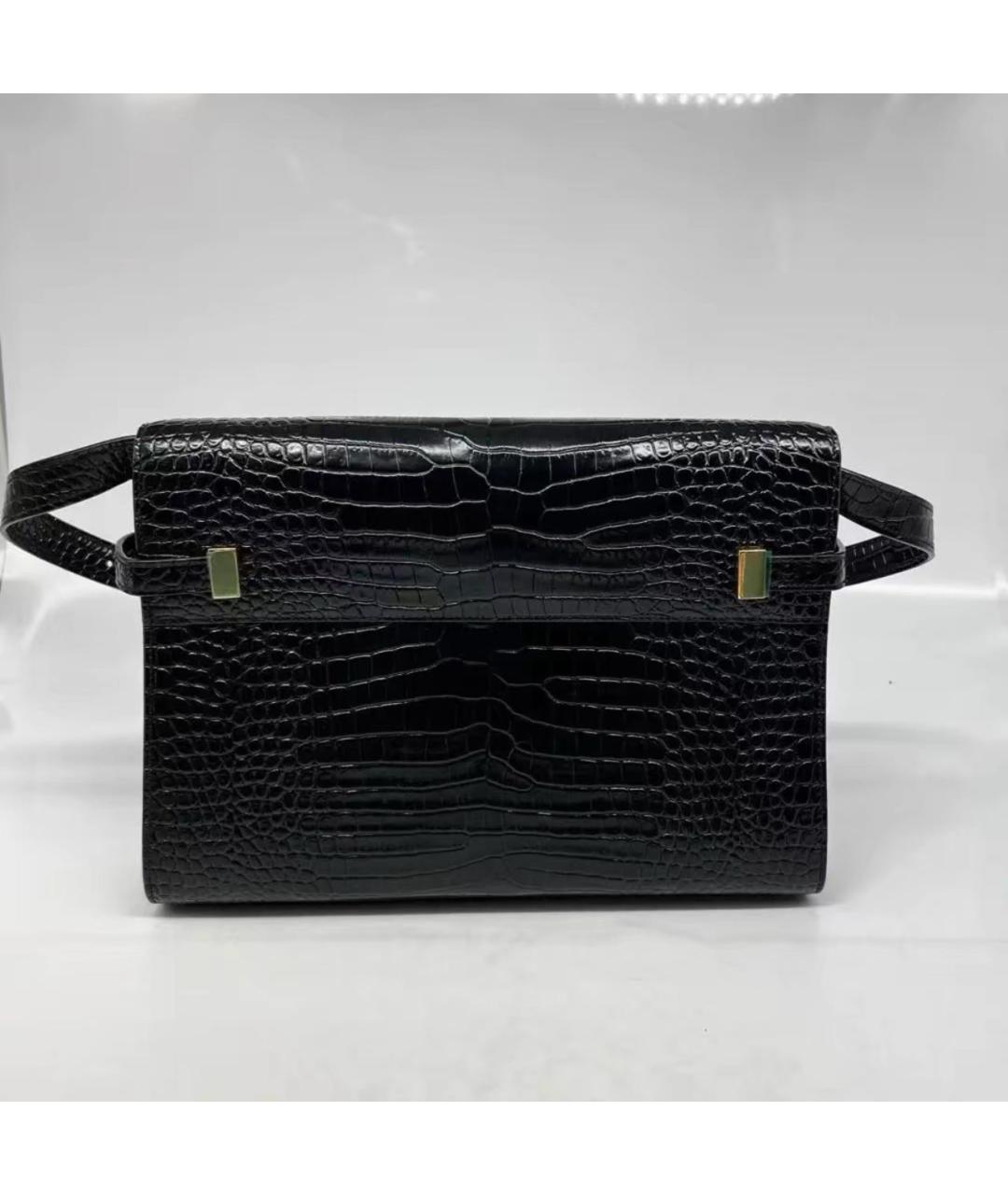 SAINT LAURENT Черная кожаная сумка через плечо, фото 2