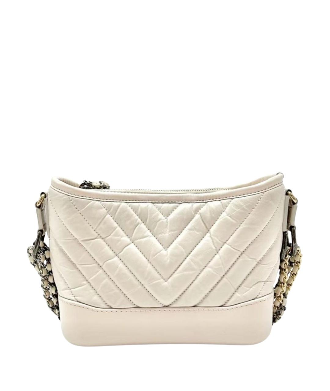 CHANEL Бежевая кожаная сумка через плечо, фото 2