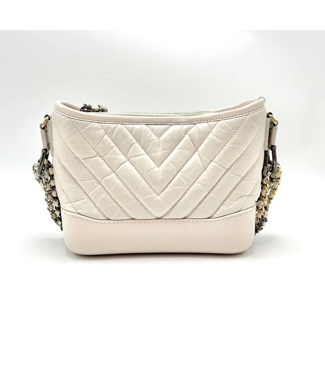 CHANEL Бежевая кожаная сумка через плечо, фото 3