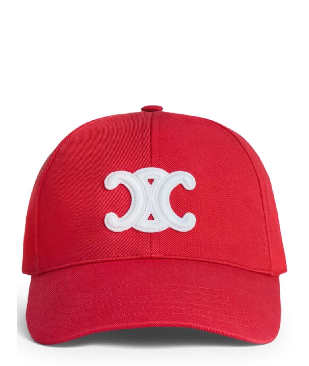CELINE Красная хлопковая кепка, фото 1