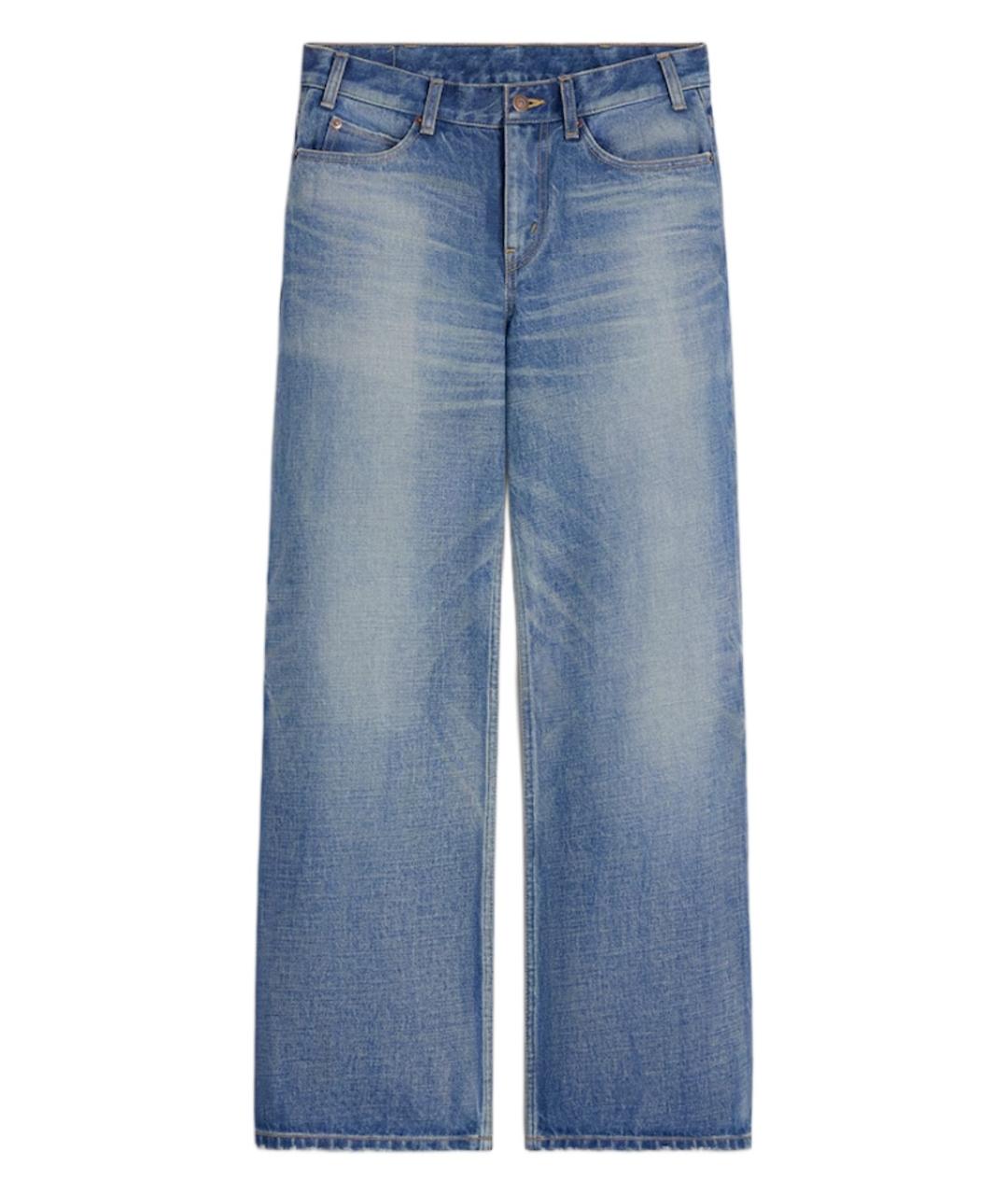 CELINE Голубые хлопковые прямые джинсы, фото 1