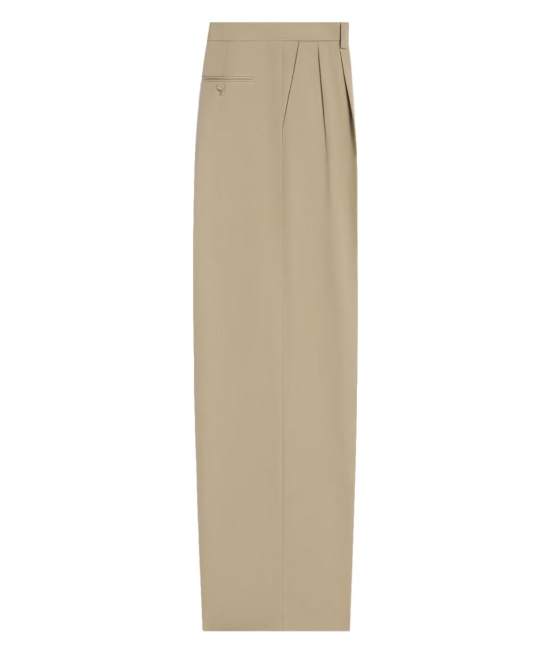 CELINE Бежевые хлопковые брюки широкие, фото 2