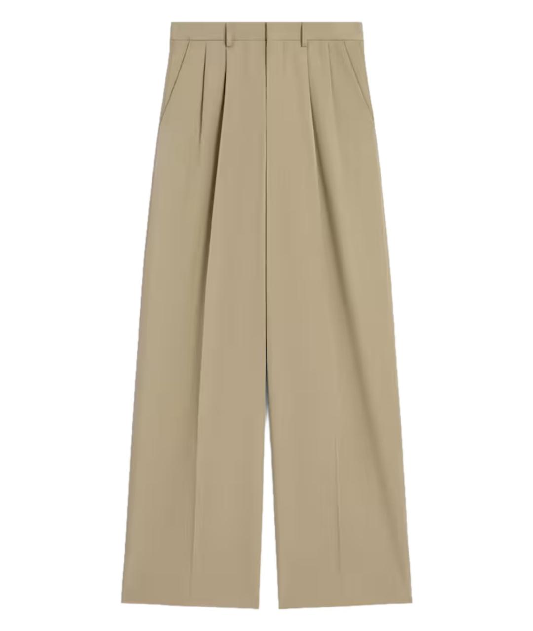 CELINE Бежевые хлопковые брюки широкие, фото 1