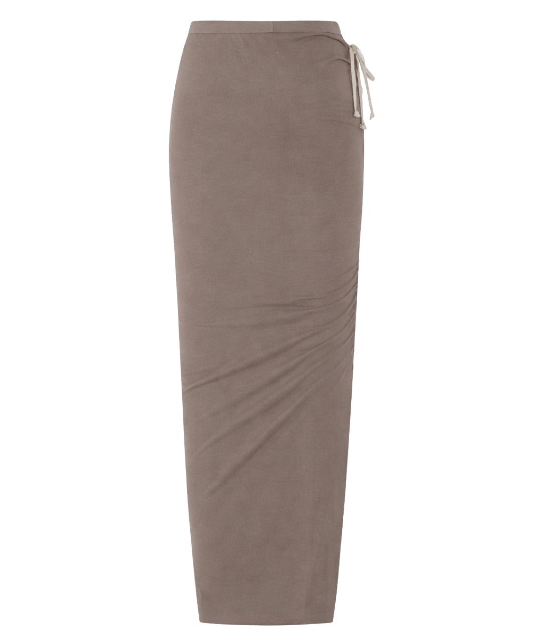 RICK OWENS Бежевая хлопковая юбка миди, фото 1