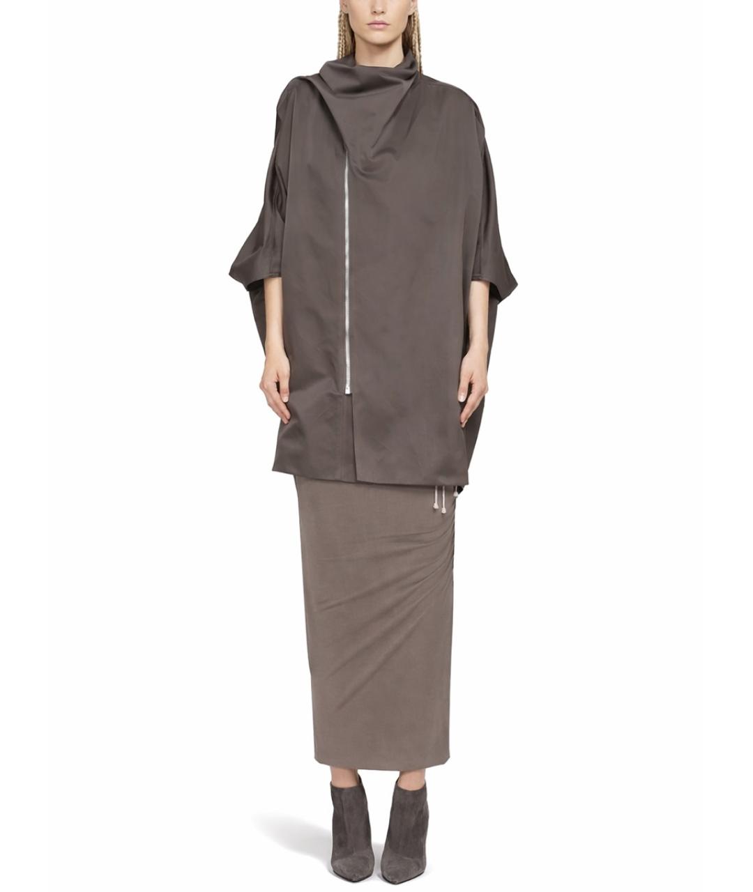 RICK OWENS Бежевая хлопковая юбка миди, фото 2