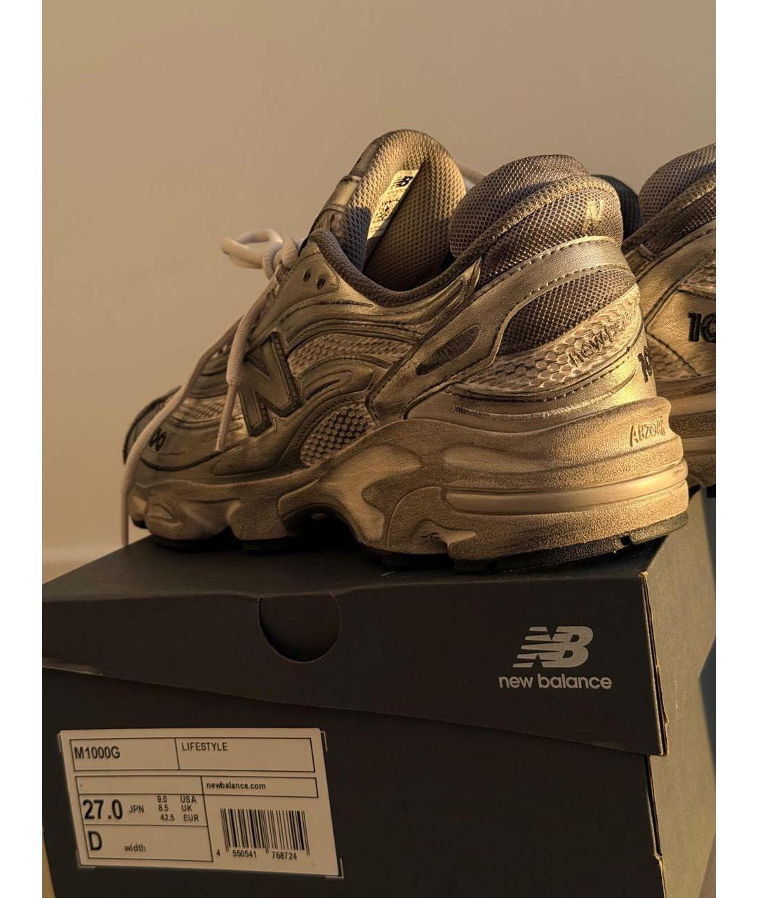 NEW BALANCE Серые текстильные низкие кроссовки / кеды, фото 7