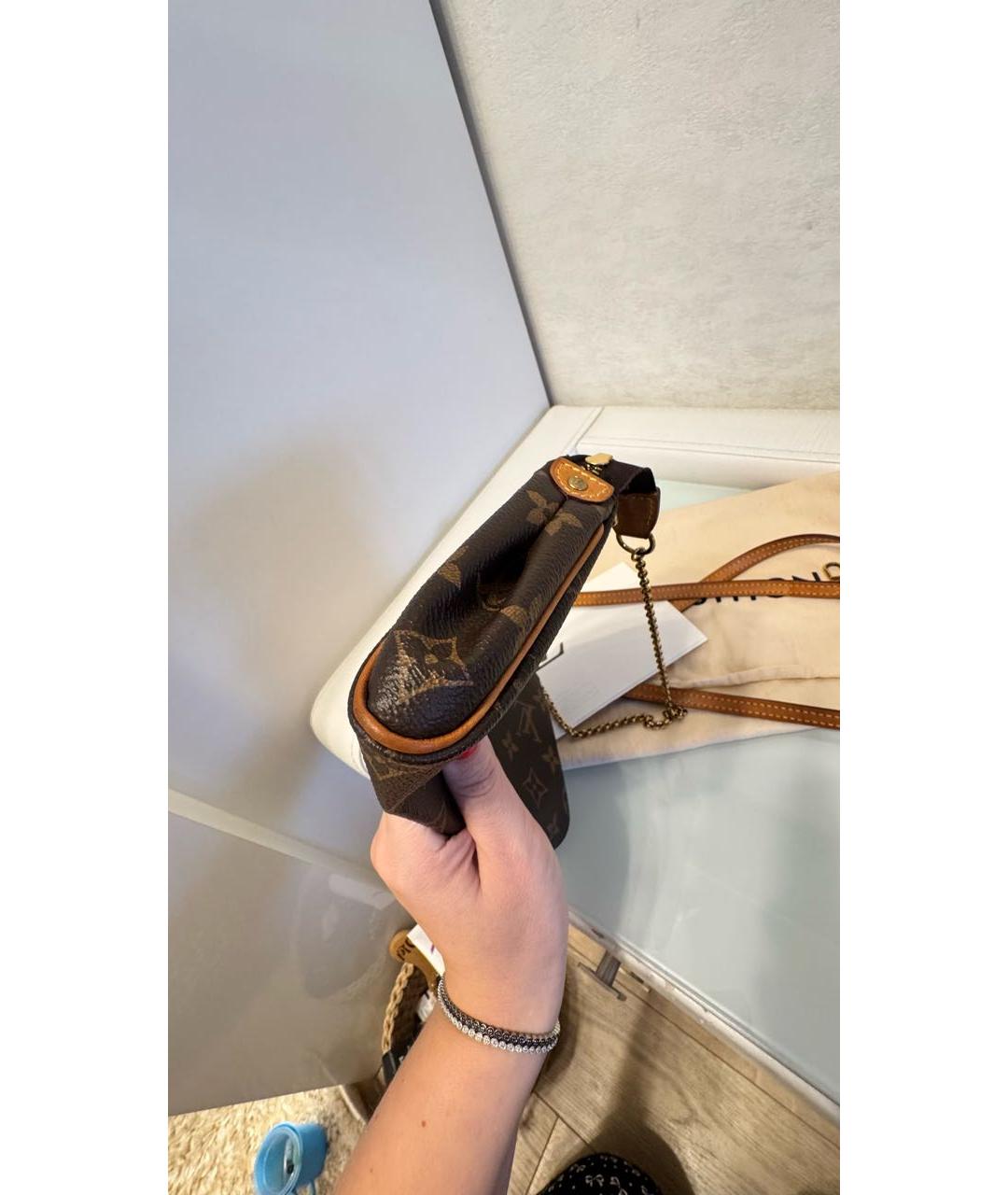 LOUIS VUITTON Коричневая кожаная сумка через плечо, фото 5