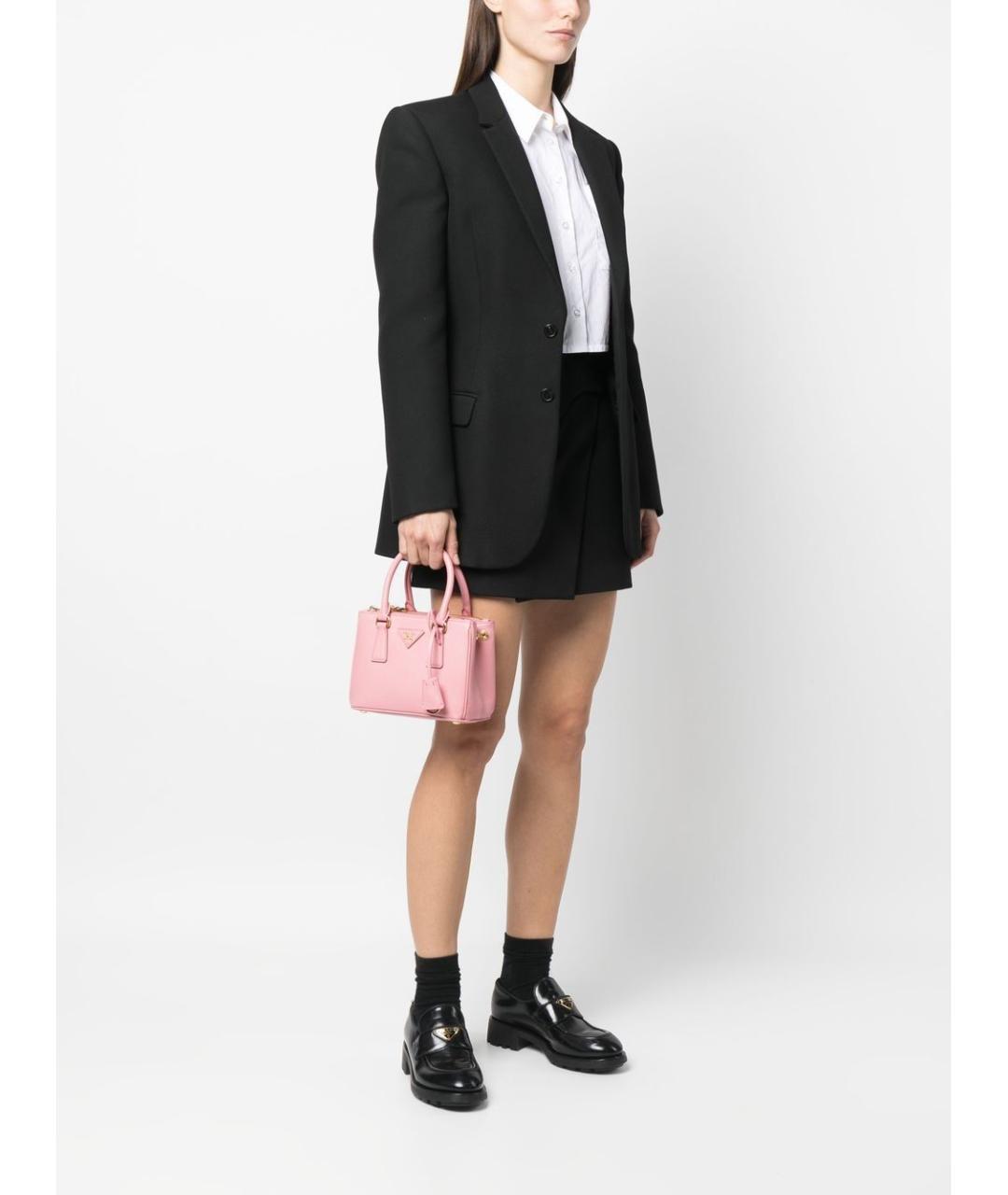 PRADA Розовая кожаная сумка тоут, фото 3