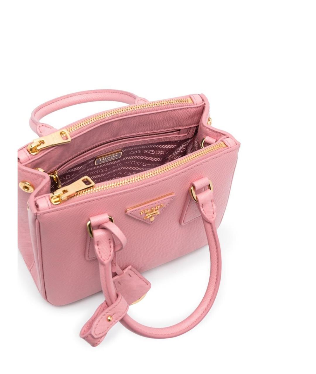 PRADA Розовая кожаная сумка тоут, фото 4