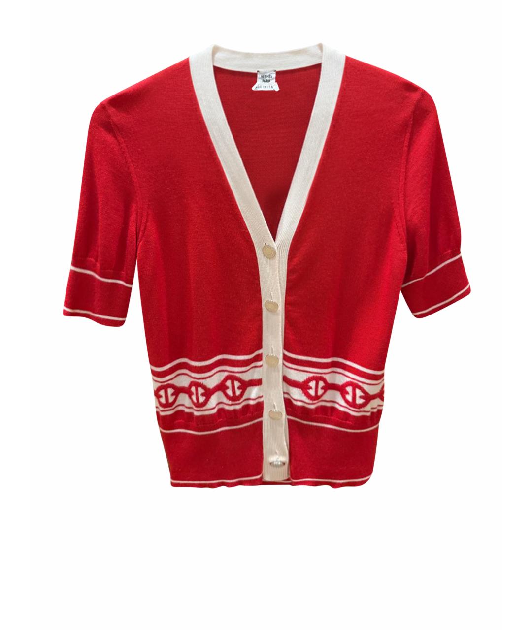 HERMES Красный хлопковый кардиган, фото 1