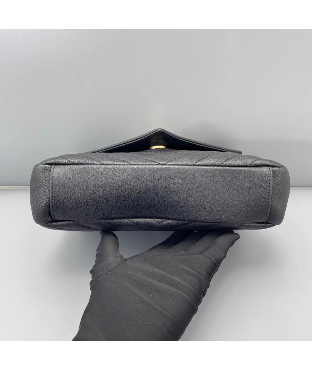 SAINT LAURENT Черная кожаная сумка через плечо, фото 3
