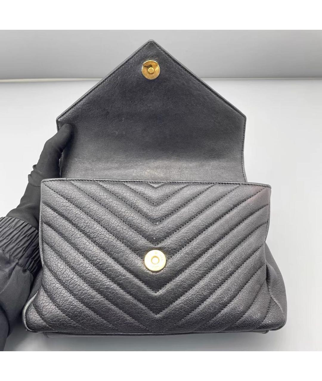 SAINT LAURENT Черная кожаная сумка через плечо, фото 7