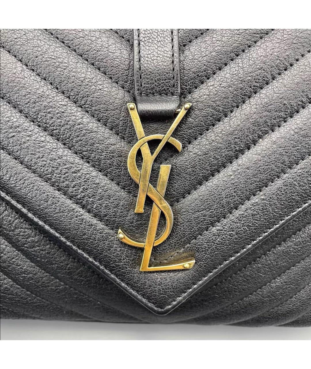 SAINT LAURENT Черная кожаная сумка через плечо, фото 5