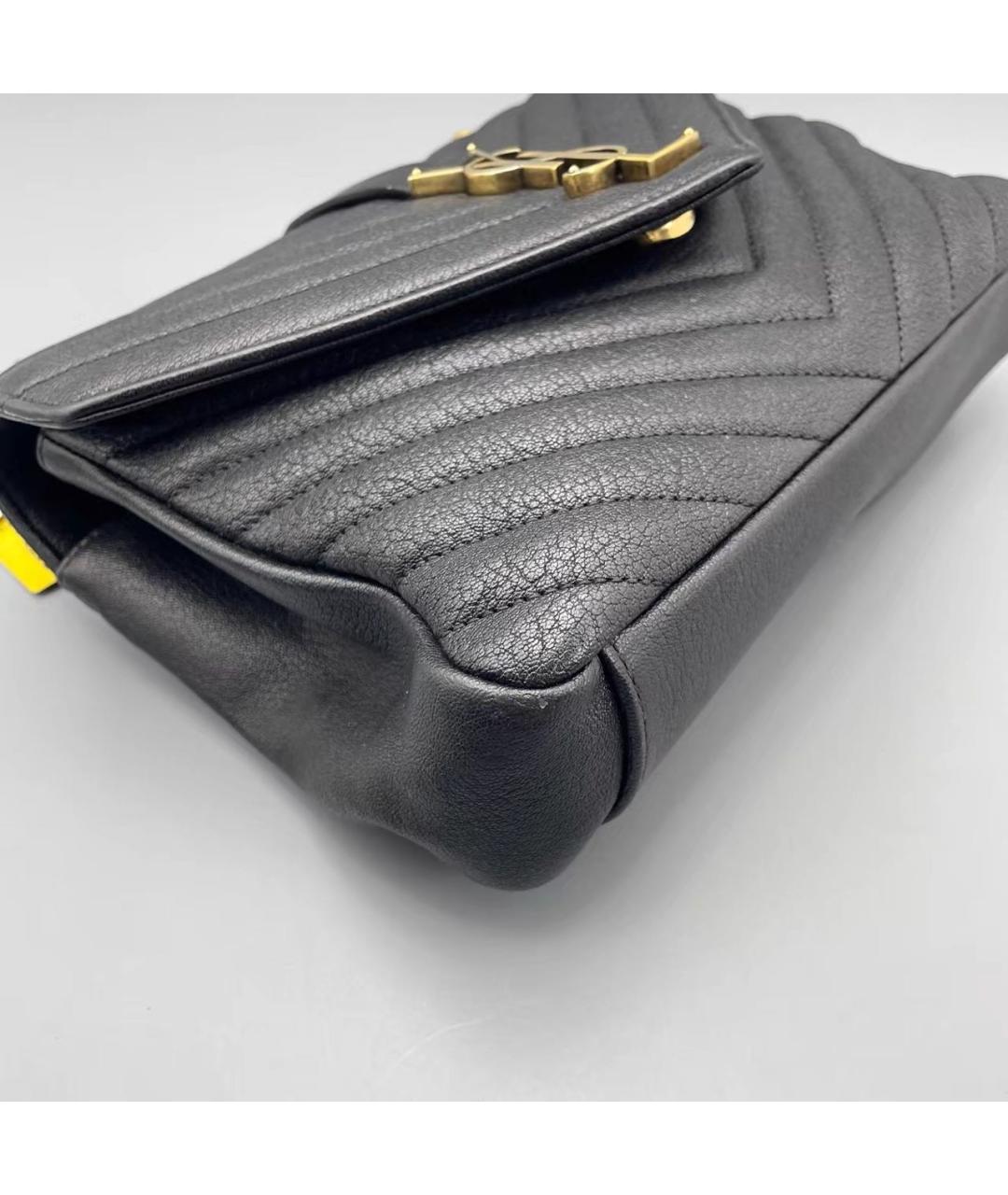 SAINT LAURENT Черная кожаная сумка через плечо, фото 6