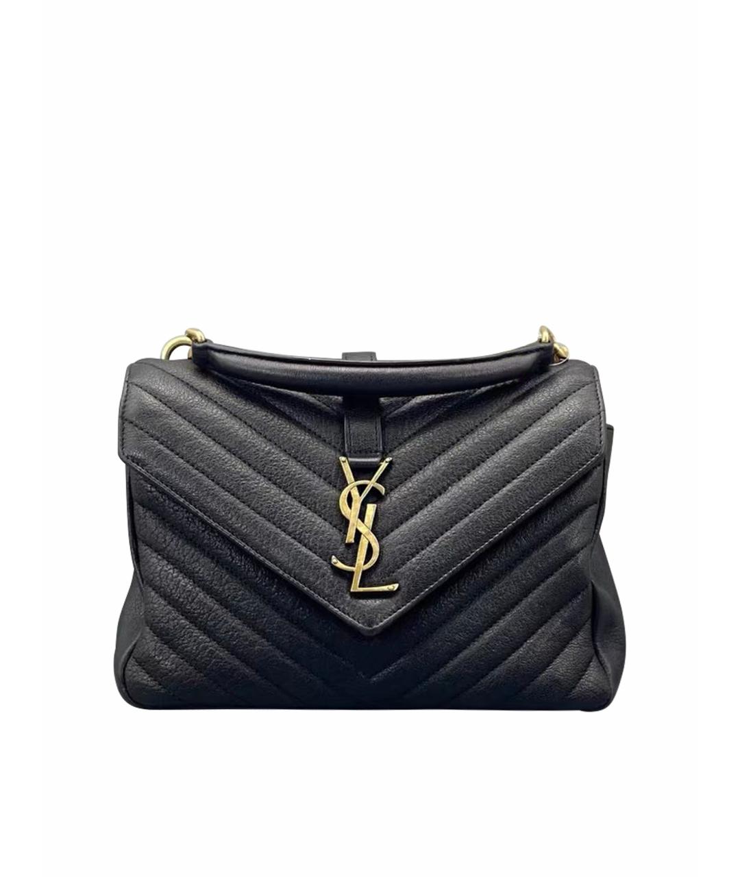 SAINT LAURENT Черная кожаная сумка через плечо, фото 1