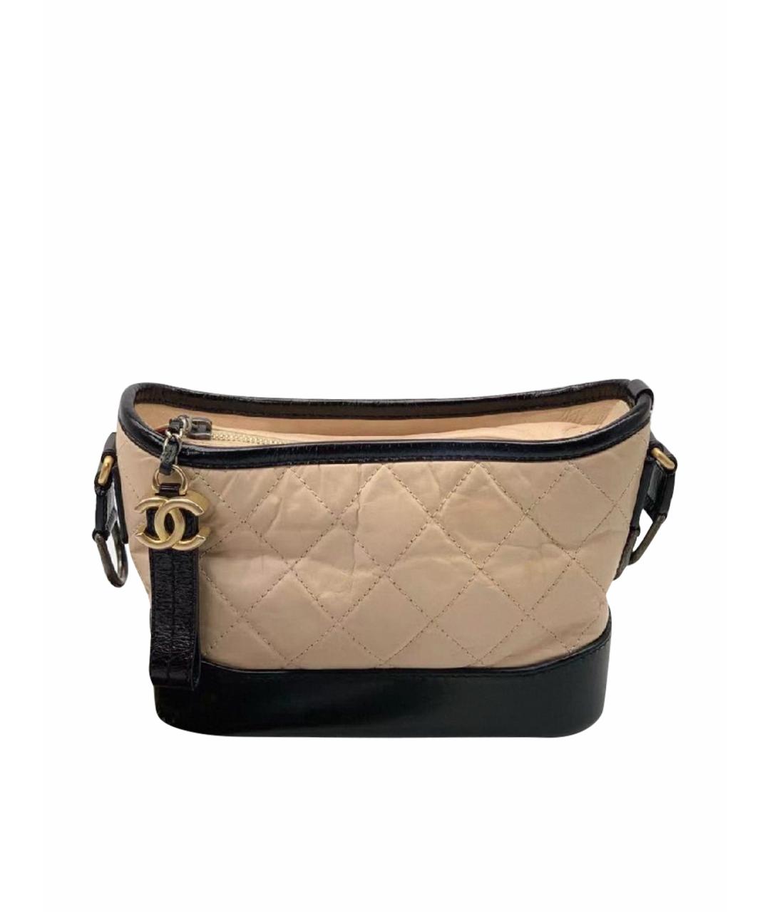 CHANEL Бежевая кожаная сумка через плечо, фото 1