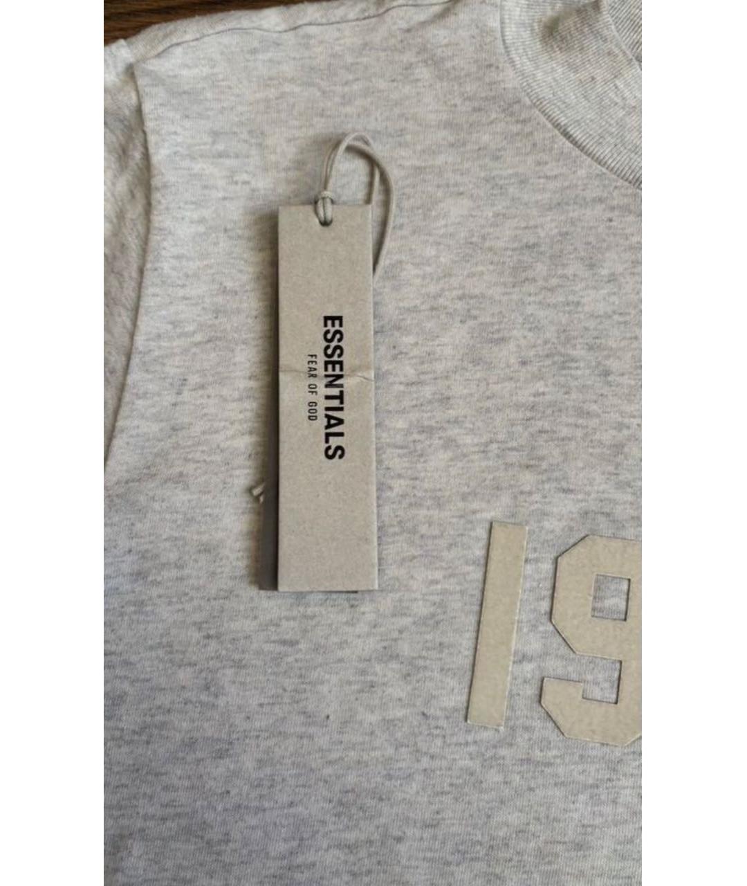 FEAR OF GOD ESSENTIALS Бежевая хлопковая футболка, фото 4