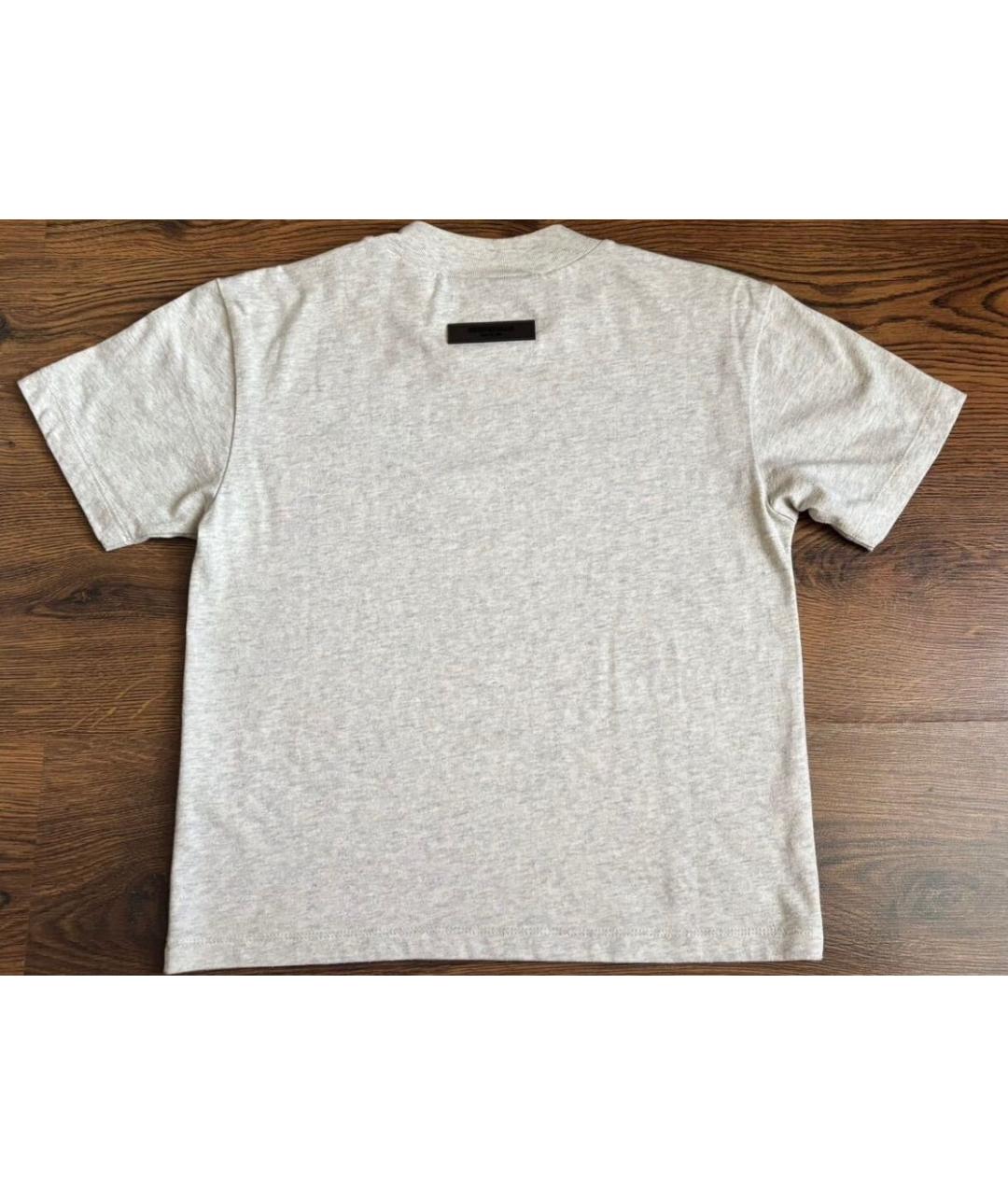 FEAR OF GOD ESSENTIALS Бежевая хлопковая футболка, фото 2