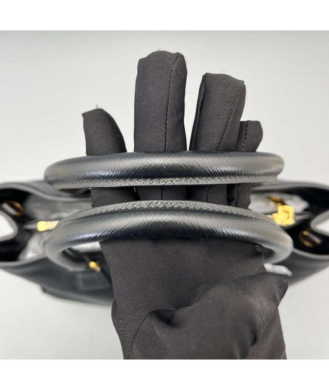 PRADA Черная кожаная сумка с короткими ручками, фото 7