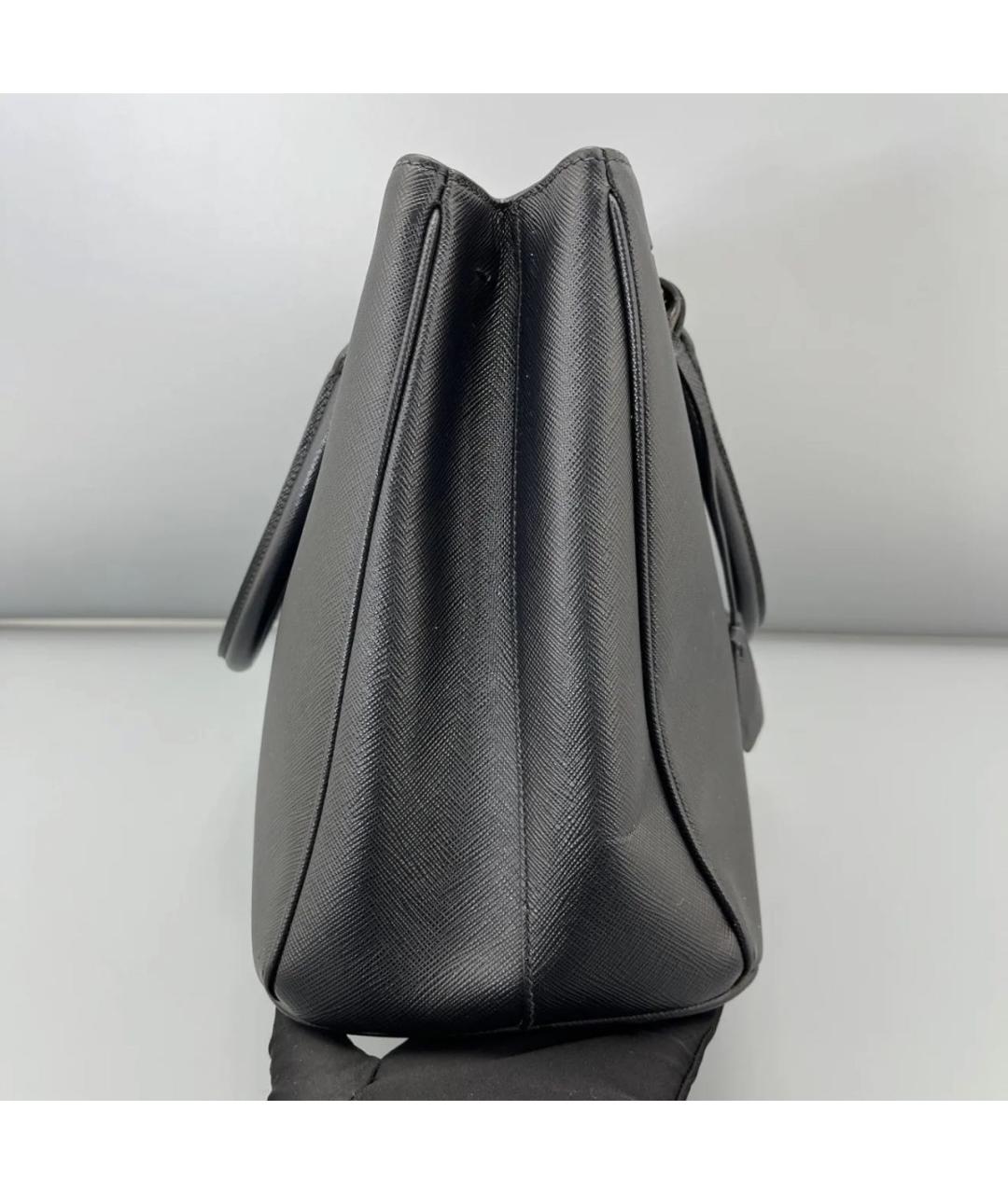 PRADA Черная кожаная сумка с короткими ручками, фото 2