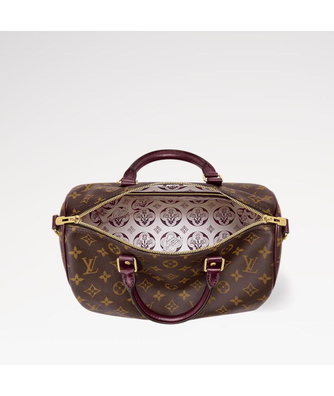 LOUIS VUITTON Коричневая кожаная сумка с короткими ручками, фото 3