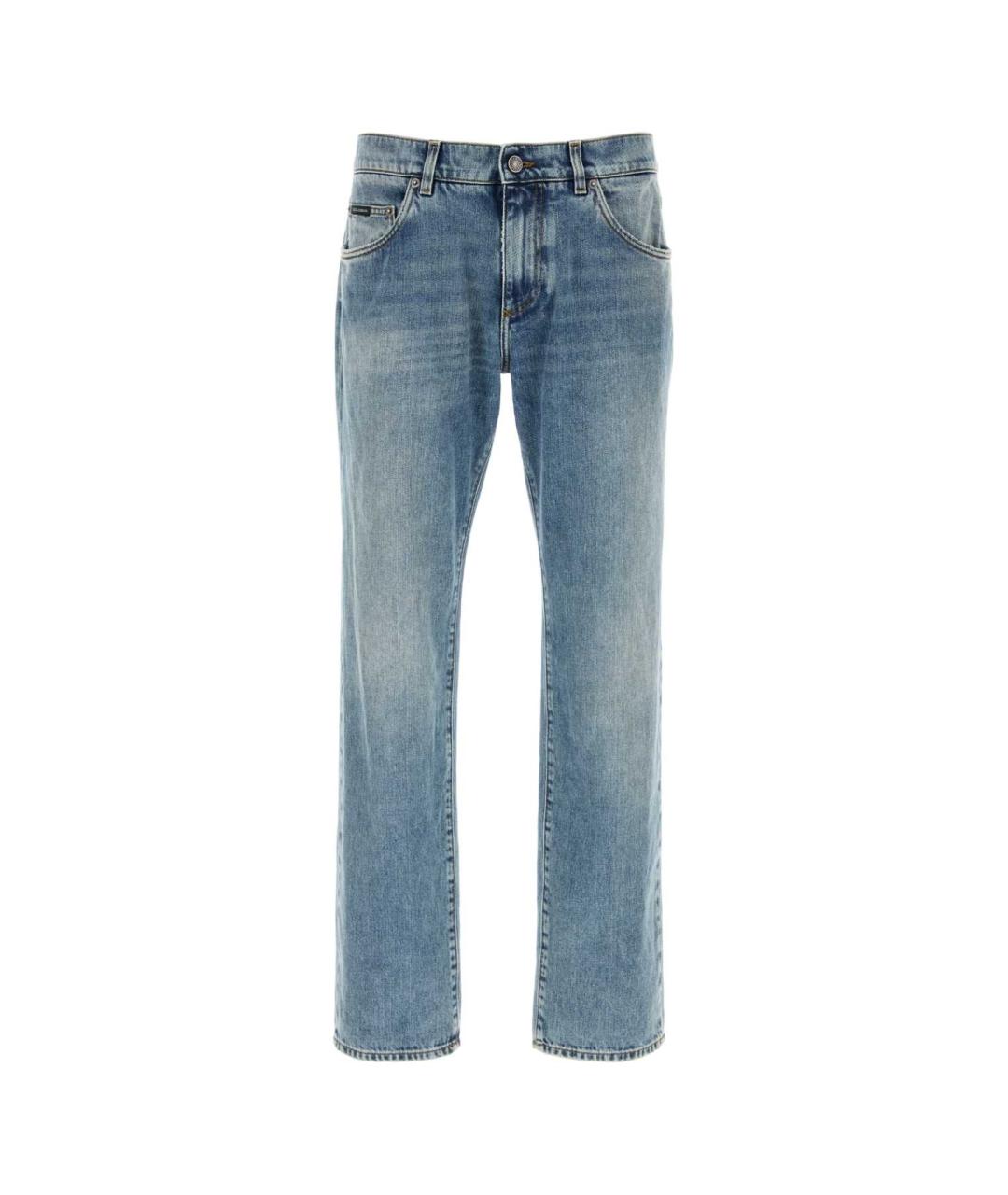 DOLCE&GABBANA Синие хлопковые прямые джинсы, фото 1