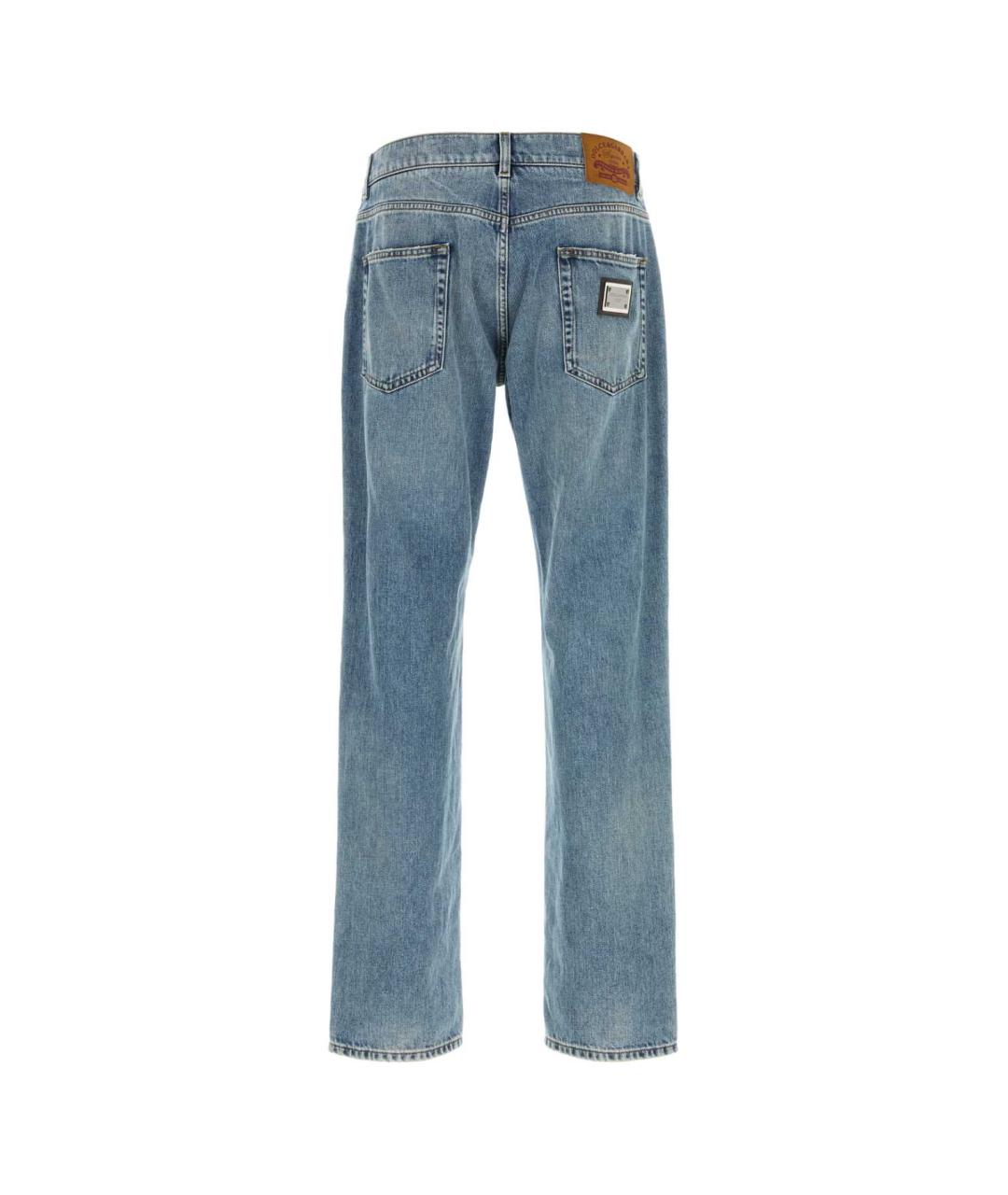 DOLCE&GABBANA Синие хлопковые прямые джинсы, фото 2