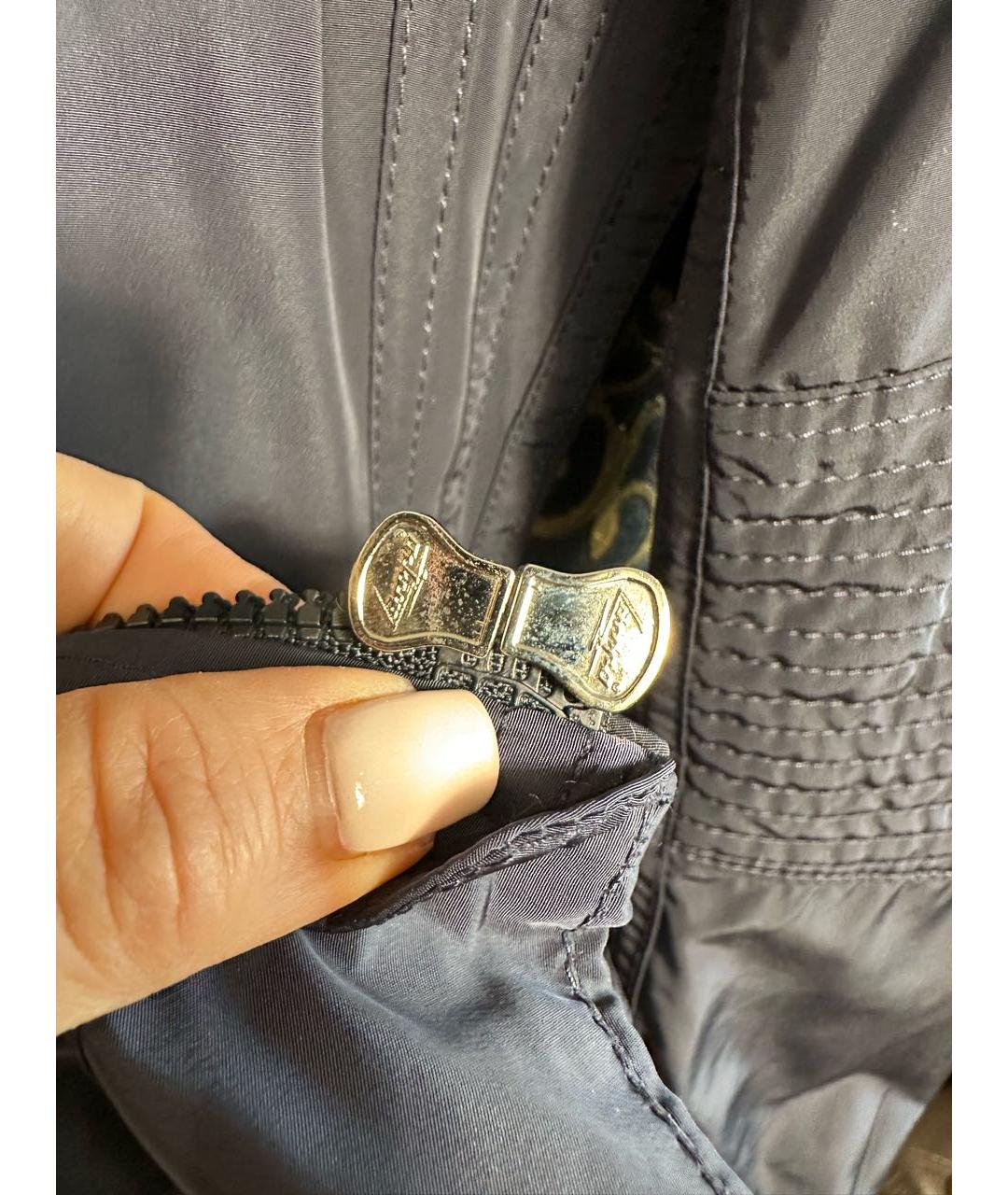 MONCLER Синий полиэстеровый тренч/плащ, фото 7