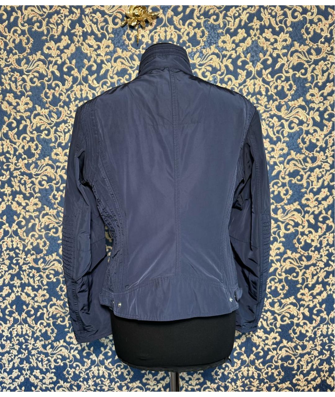 MONCLER Синий полиэстеровый тренч/плащ, фото 4