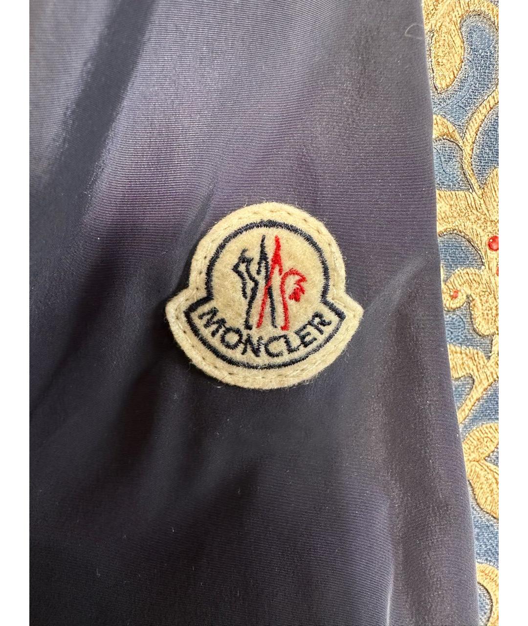 MONCLER Синий полиэстеровый тренч/плащ, фото 5