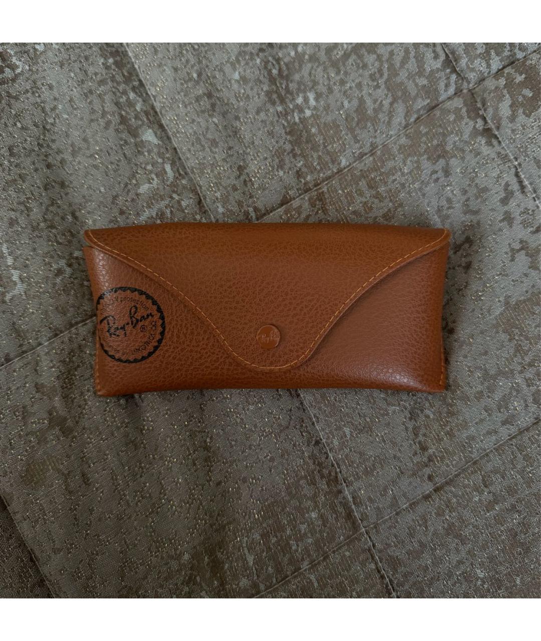 RAY BAN Коричневые металлические солнцезащитные очки, фото 4