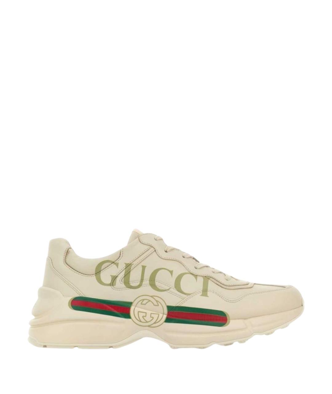 GUCCI Кожаные низкие кроссовки / кеды, фото 3